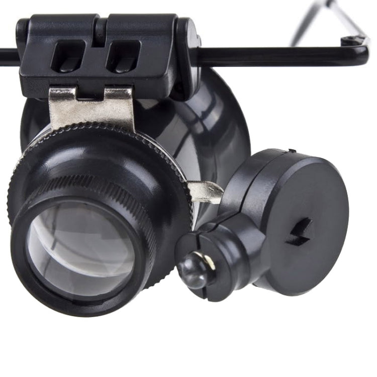 20X Glasses Type Watch Repair Loupe Magnifier with LED Light(Black) - Glasses Style by PMC TechLife | Online Shopping South Africa | PMC TechLife