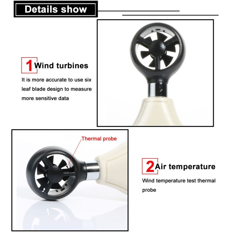 BENETECH Digital Electronic Anemometer (GM816A)(White) - Tachometers & Anemometer by BENETECH | Online Shopping South Africa | PMC Jewellery