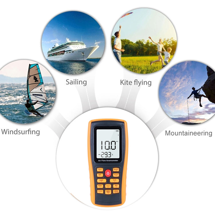 BENETECH GM8902 2.6 Inch LCD Screen Digital Wind Speed Meter Anemometer(Yellow) - free shipping - PMC TechLife - Order now!
