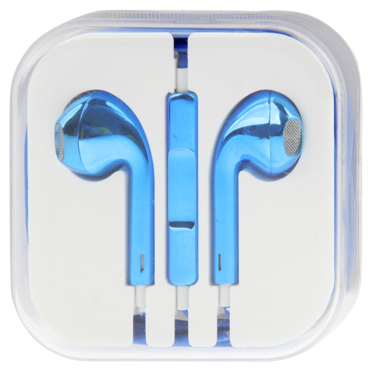 3.5mm Stereo Electroplating Wire Control Earphone for Android Phones / PC / MP3 Player / Laptops(Blue) - In Ear Wired Earphone by PMC Jewellery | Online Shopping South Africa | PMC Jewellery
