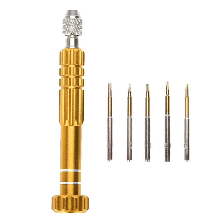 5 in 1 Gold Series Screwdriver Sets for iPhone 5 & 5S & 5C / iPhone 4 & 4S (T5 / T6 / 1.2 / 1.5 / 0.8) - Screwdriver Set by PMC TechLife | Online Shopping South Africa | PMC TechLife