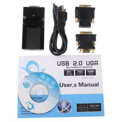 USB 2.0 to DVI / VGA / HDMI Display Adapter, Support Full HD 1080P, Expandable up to 6 Display Units -  by PMC TechLife | Online Shopping South Africa | PMC TechLife | Buy Now Pay Later Mobicred