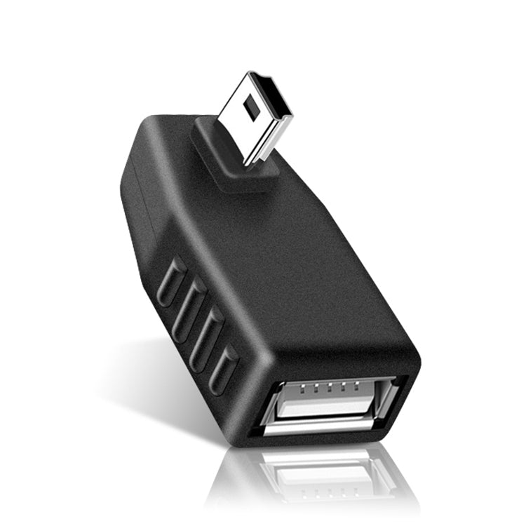 Mini USB Male to USB 2.0 AF Adapter with 90 Degree Right Angled, Support OTG Function(Black) - USB Adapter by PMC TechLife | Online Shopping South Africa | PMC TechLife | Buy Now Pay Later Mobicred