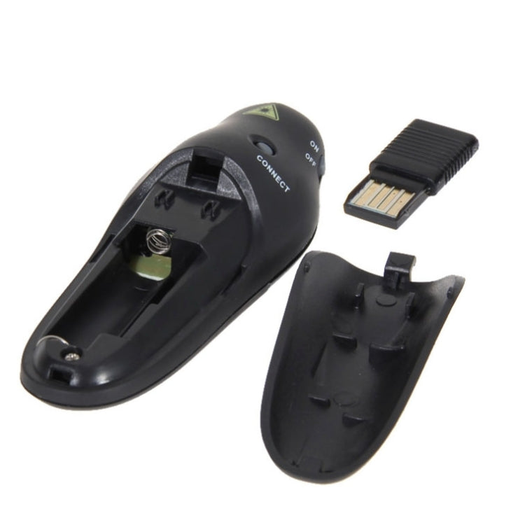 Multimedia Presenter with Laser Pointer & USB Receiver for Projector / PC / Laptop, Control Distance: 15m(Black) -  by PMC TechLife | Online Shopping South Africa | PMC TechLife