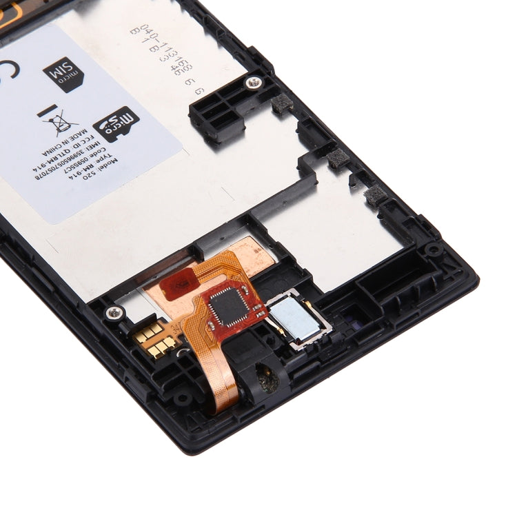 LCD Display + Touch Panel with Frame  for Nokia Lumia 520(Black) - free shipping - PMC TechLife - Order now!