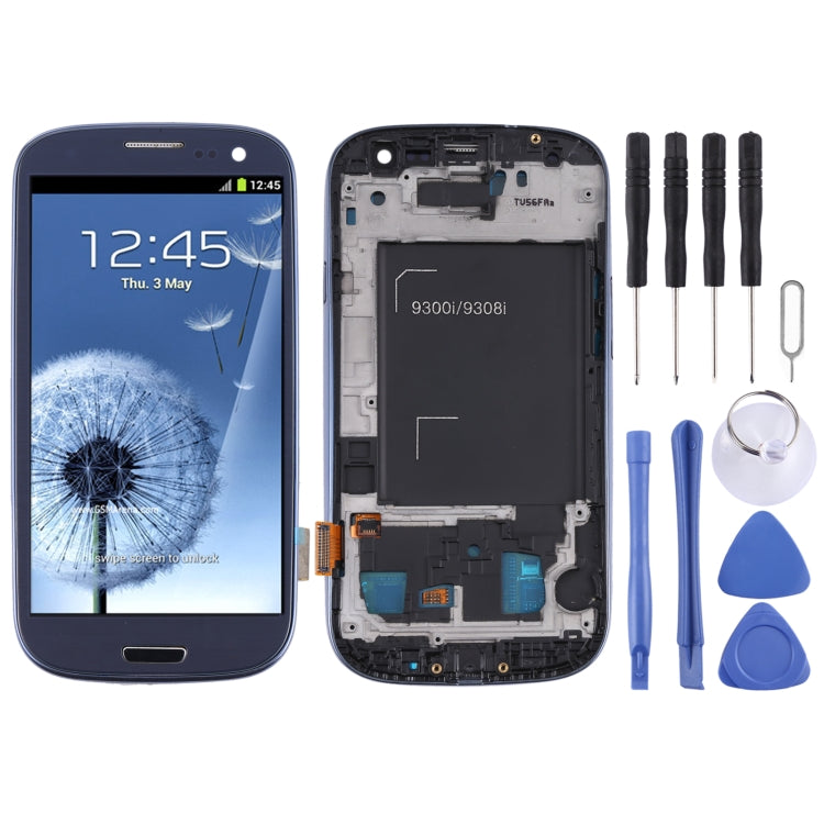 Original Super AMOLED LCD Screen for Samsung Galaxy SIII / i9300 Digitizer Full Assembly with Frame (Blue) - LCD Screen by PMC Jewellery | Online Shopping South Africa | PMC Jewellery