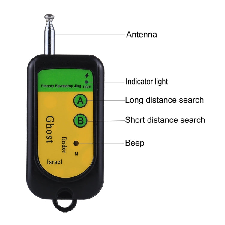 Ghost Detector Signal Bug RF Detector Finder Scanner Monitor Checker Pinhole Surveillance Camera Wireless Device(Black) - RF Signal Detector by PMC TechLife | Online Shopping South Africa | PMC TechLife