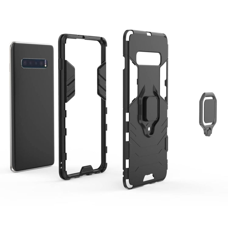 PC + TPU Shockproof Protective Case for Samsung Galaxy S10 Plus, with Magnetic Ring Holder(Black) - Galaxy Phone Cases by PMC TechLife | Online Shopping South Africa | PMC TechLife | Buy Now Pay Later Mobicred