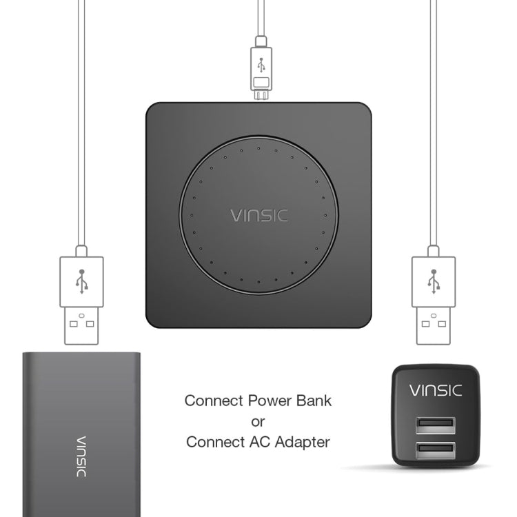 Vinsic 5V 1A Output Qi Standard Portable Wireless Charger Pad - Wireless Charger by VINSIC | Online Shopping South Africa | PMC TechLife | Buy Now Pay Later Mobicred