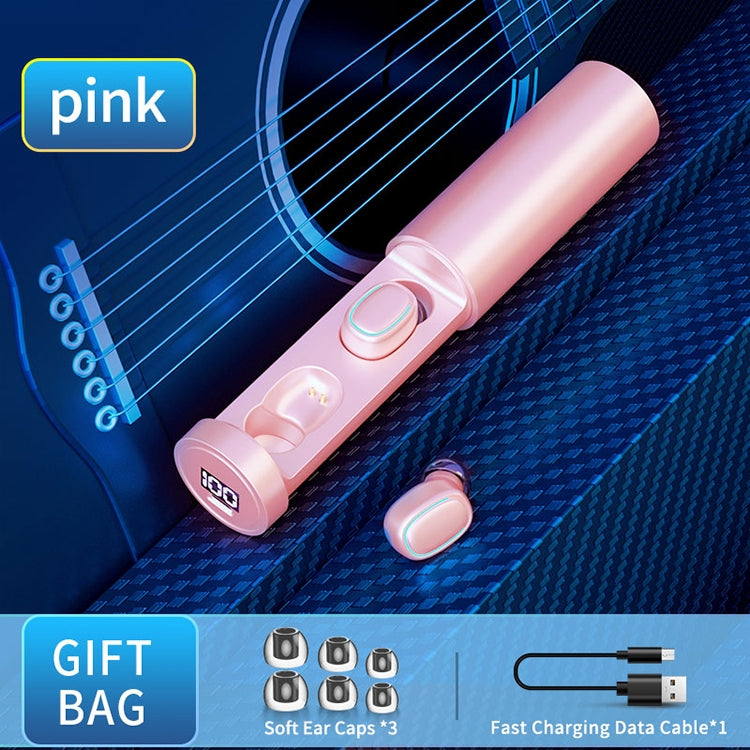 C1 Bluetooth 5.0 TWS Circular Chimney Touch Digital Display True Wireless Bluetooth Earphone with Charging Box(Pink) - TWS Earphone by PMC TechLife | Online Shopping South Africa | PMC TechLife