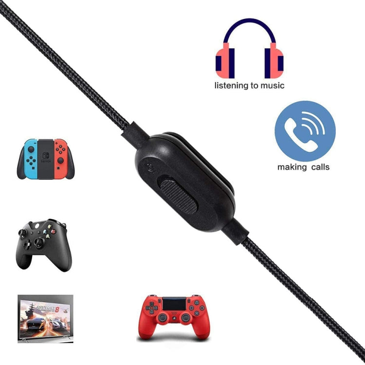 ZS0159 For Logitech G433 / G233 / G Pro / G Pro X 3.5mm Male to Male Gaming Headset Audio Cable with Wire-controlled, Cable Length: 2m(Black) - Headset Accessories by PMC Jewellery | Online Shopping South Africa | PMC Jewellery