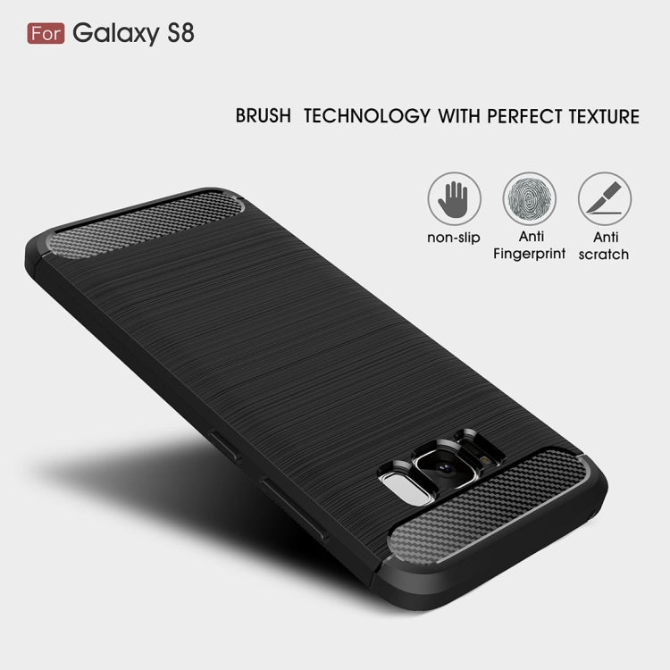 For Galaxy S8 Brushed Carbon Fiber Texture Shockproof TPU Protective Cover Case (Red) - free shipping - PMC TechLife - Order now!