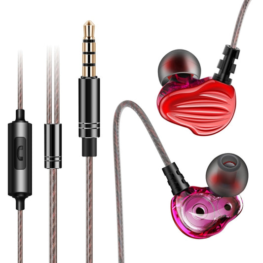 QKZ CK4 HIFI In-ear Four-unit Music Headphones (Red) - Sport Earphone by QKZ | Online Shopping South Africa | PMC Jewellery