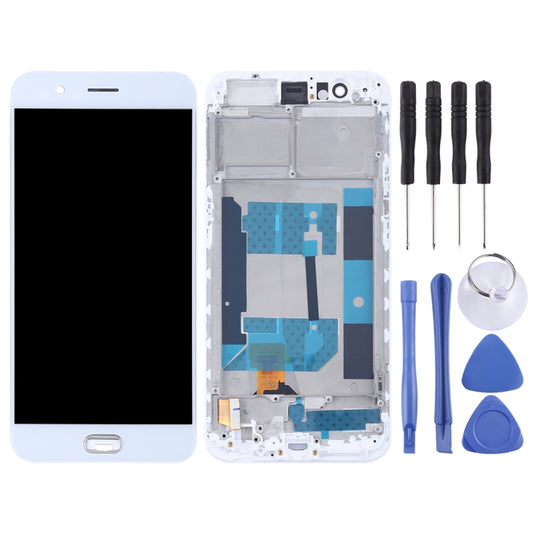 TFT LCD Screen for OPPO R11 Digitizer Full Assembly with Frame(White) - LCD Screen by PMC Jewellery | Online Shopping South Africa | PMC Jewellery