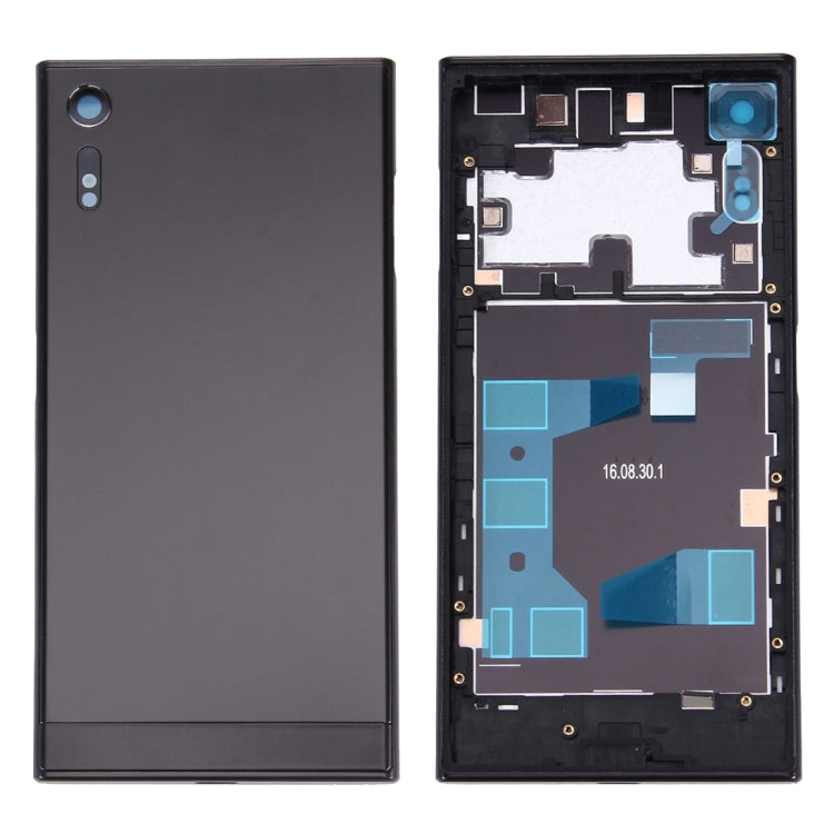 Back Battery Cover + Back Battery Bottom Cover + Middle Frame for Sony Xperia XZ(Black) - Back Cover by PMC TechLife | Online Shopping South Africa | PMC TechLife
