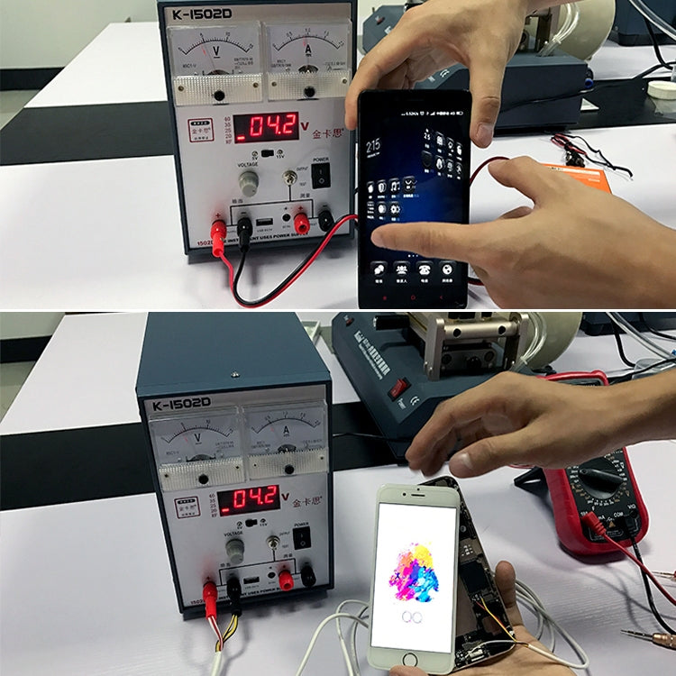 Kaisi K-1502D Repair Power Supply Current Meter 2A Adjustable DC Power Supply Automatic Protection, EU Plug - free shipping - PMC TechLife - Order now!
