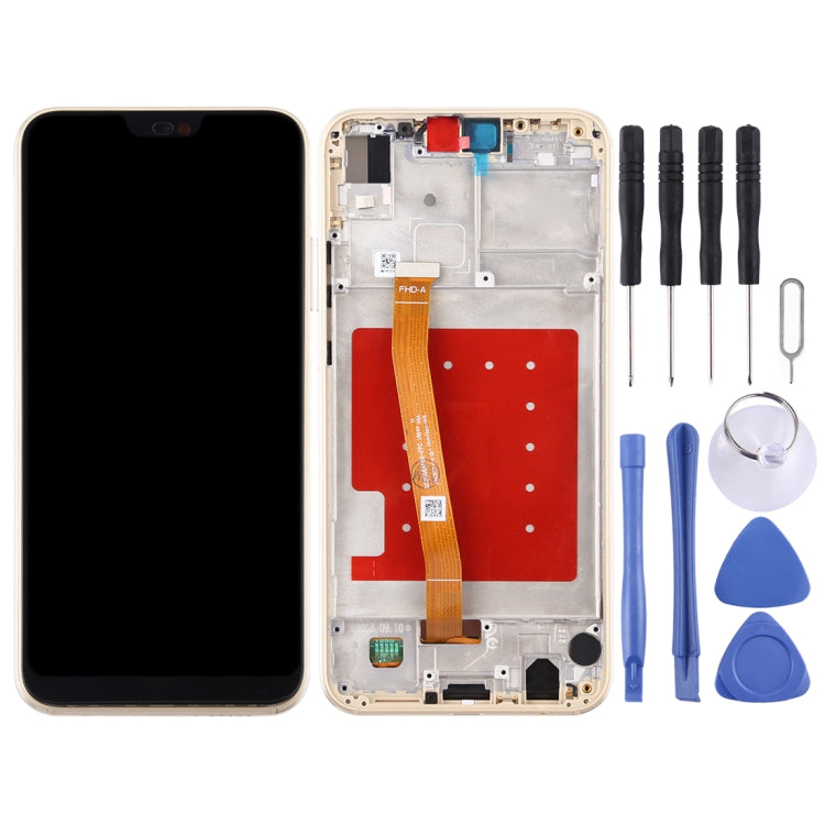 LCD Screen and Digitizer Full Assembly with Frame for Huawei P20 Lite / Nova 3e(Gold) - free shipping - PMC TechLife - Order now!