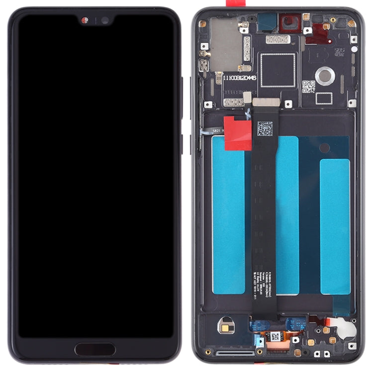 OEM LCD Screen for Huawei P20 Digitizer Full Assembly with Frame (Black) - free shipping - PMC TechLife - Order now!
