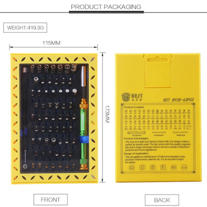 BEST BST-8928 Screwdriver Magnetic Bit Driver Kit 63 in 1 Professional Screwdrivers Set - Screwdriver Set by BEST | Online Shopping South Africa | PMC Jewellery