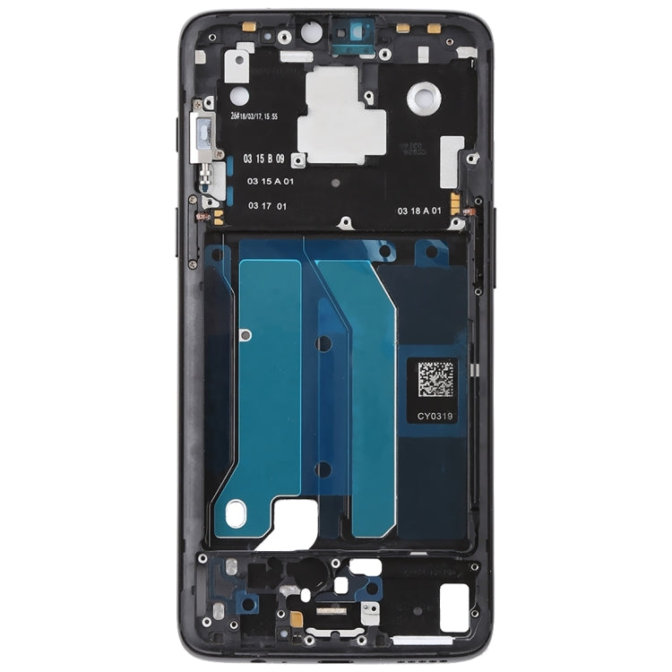 For OnePlus 6 Front Housing LCD Frame Bezel Plate with Side Keys (Jet Black) - Frame Bezel Plate by PMC TechLife | Online Shopping South Africa | PMC TechLife