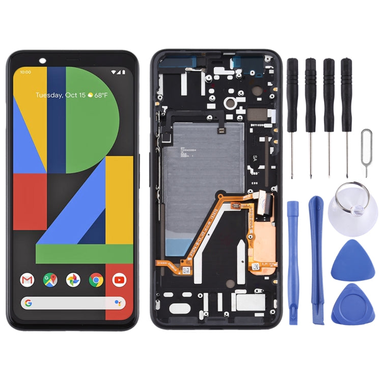 LCD Screen and Digitizer Full Assembly with Frame for Google Pixel 4XL (Black) - free shipping - PMC TechLife - Order now!