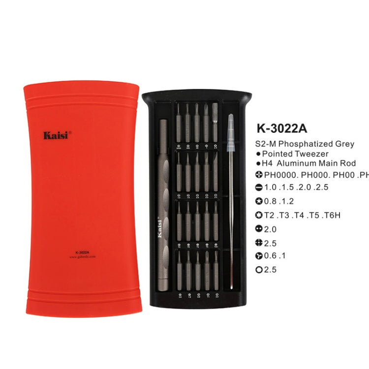 Kaisi K-3022A 22 in1 High Precision Screwdriver Set Magnetic Screwdriver Bits - Screwdriver Set by Kaisi | Online Shopping South Africa | PMC TechLife | Buy Now Pay Later Mobicred