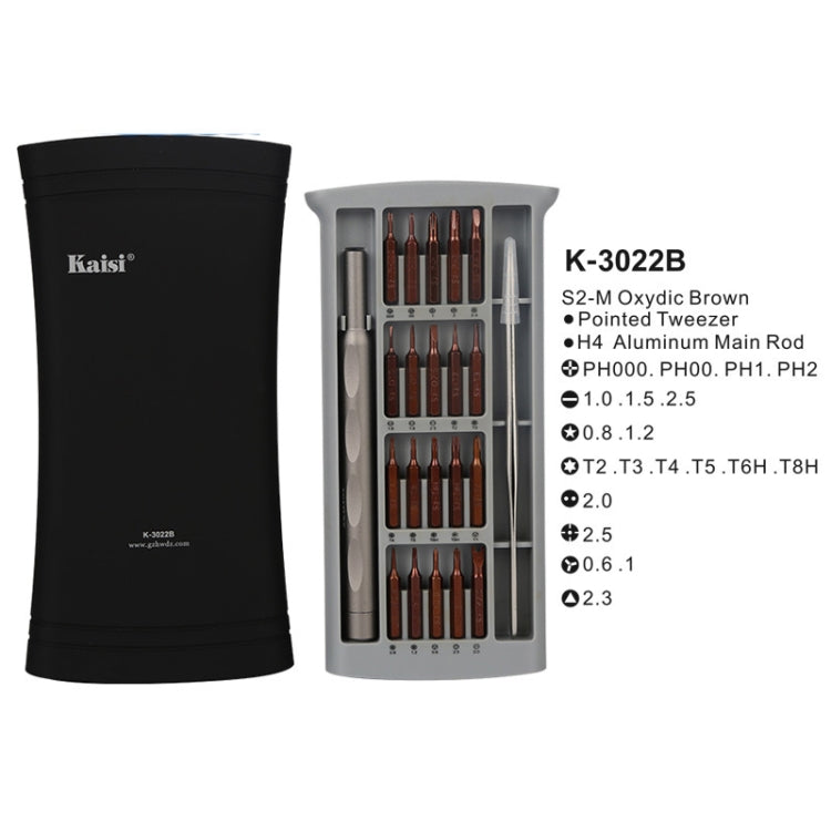 Kaisi K-3022B 22 in1 High Precision Screwdriver Set Magnetic Screwdriver Bits - Screwdriver Set by Kaisi | Online Shopping South Africa | PMC TechLife | Buy Now Pay Later Mobicred