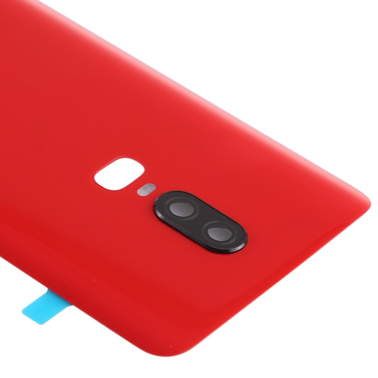 For OnePlus 6 Smooth Surface Battery Back Cover (Red) - Back Cover by PMC TechLife | Online Shopping South Africa | PMC TechLife