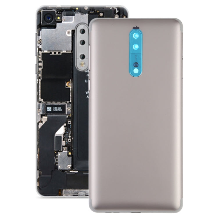 Battery Back Cover with Camera Lens & Side Keys for Nokia 8(Gold) - Back Cover by PMC TechLife | Online Shopping South Africa | PMC TechLife