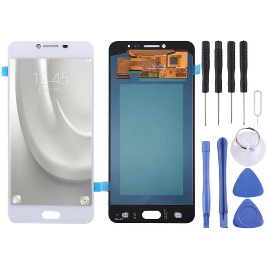 Oled LCD Screen for Galaxy C7 with Digitizer Full Assembly (White) - LCD Screen by PMC Jewellery | Online Shopping South Africa | PMC Jewellery