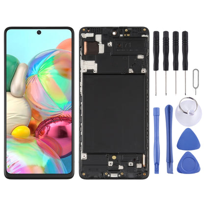 Original Super AMOLED LCD Screen for Galaxy A71 Digitizer Full Assembly with Frame (Black) - LCD Screen by PMC Jewellery | Online Shopping South Africa | PMC Jewellery