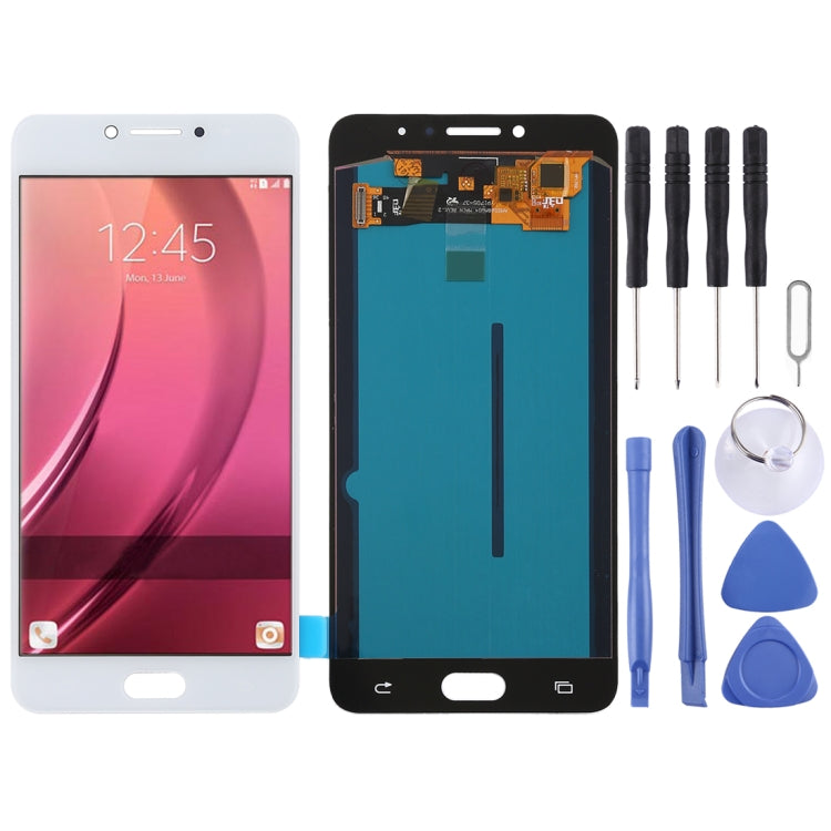OLED LCD Screen for Galaxy C7 Pro / C7010 with Digitizer Full Assembly (White) - free shipping - PMC TechLife - Order now!