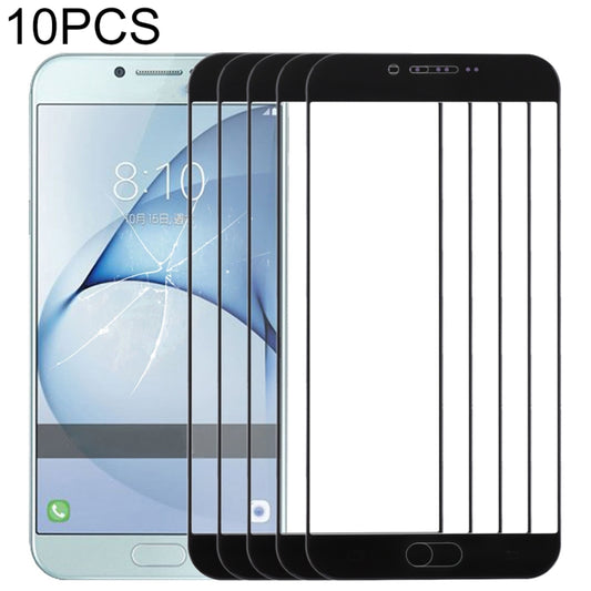 For Samsung Galaxy A8 (2016) / A810 10pcs Front Screen Outer Glass Lens (Black) - Outer Glass Lens by PMC Jewellery | Online Shopping South Africa | PMC Jewellery