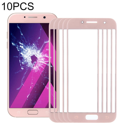 For Samsung Galaxy A5 (2017) / A520 10pcs Front Screen Outer Glass Lens (Pink) - Outer Glass Lens by PMC Jewellery | Online Shopping South Africa | PMC Jewellery