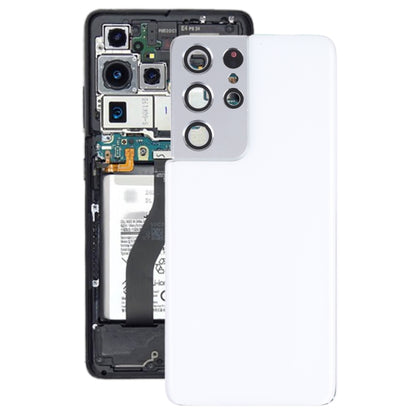 For Samsung Galaxy S21 Ultra 5G Battery Back Cover with Camera Lens Cover (White) - Back Cover by PMC Jewellery | Online Shopping South Africa | PMC Jewellery