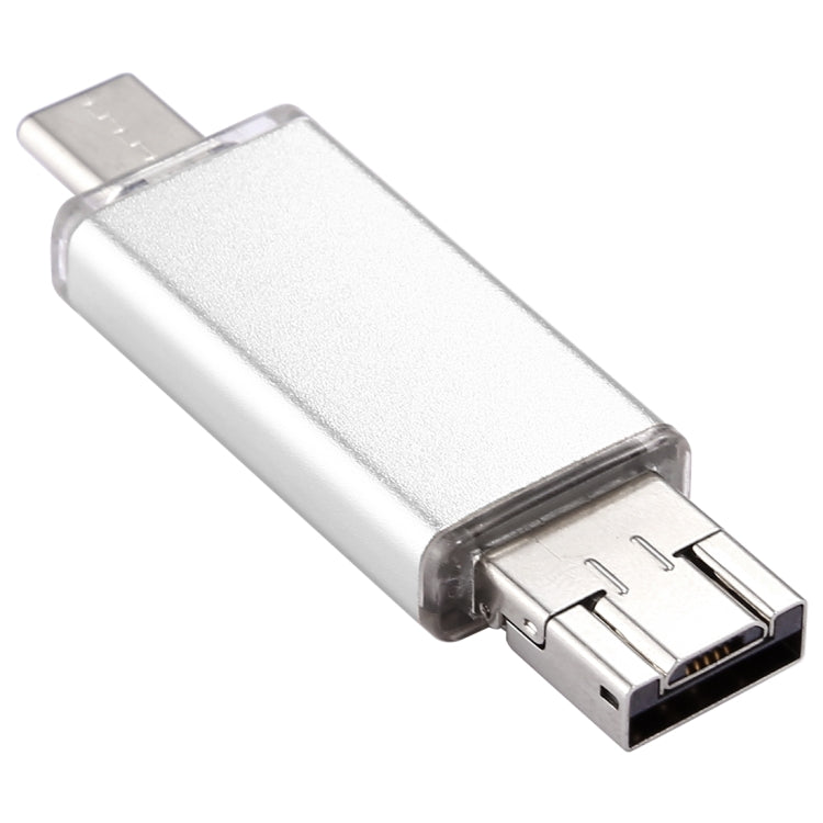 16GB 3 in 1 USB-C / Type-C + USB 2.0 + OTG Flash Disk, For Type-C Smartphones & PC Computer(Silver) - free shipping - PMC TechLife - Order now!