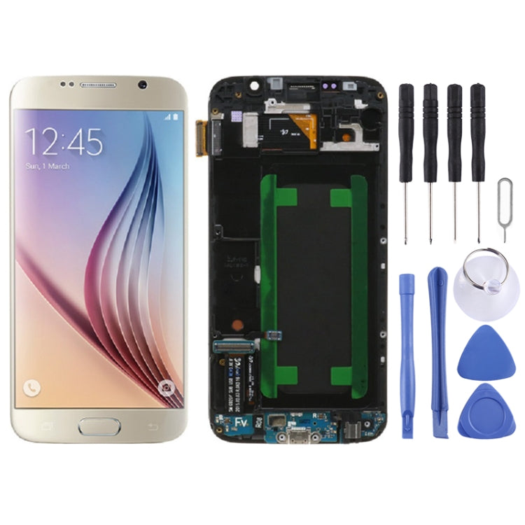 Original Super AMOLED LCD Screen For Samsung Galaxy S6 SM-G920F Digitizer Full Assembly with Frame (Gold) - LCD Screen by PMC Jewellery | Online Shopping South Africa | PMC Jewellery