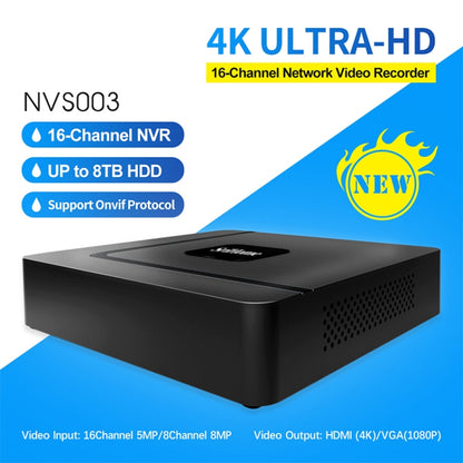 SriHome NVS003 4K Ultra HD 16 Channel Network Video Recorder, UK Plug - Digital Video Recorder by SriHome | Online Shopping South Africa | PMC Jewellery