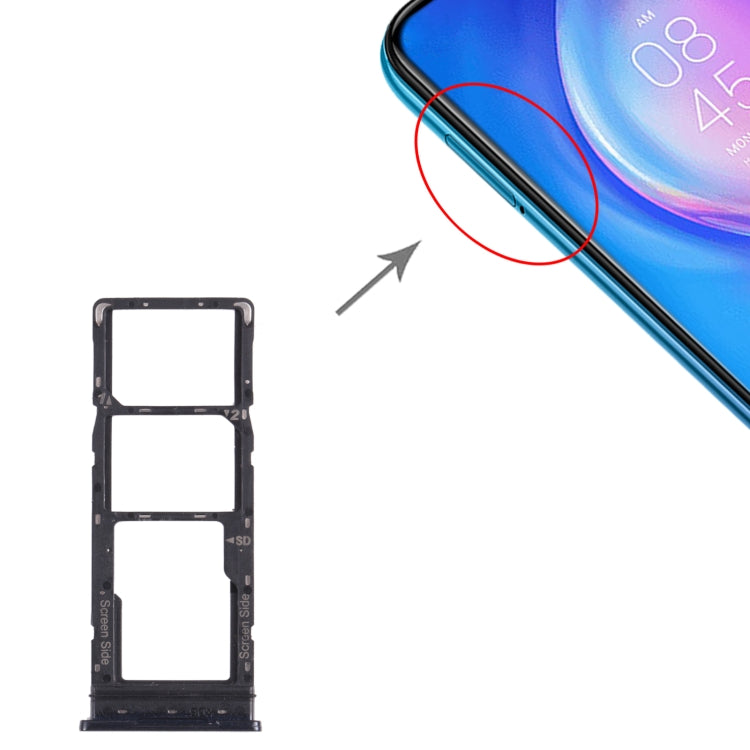 For Tecno Spark 5 Air KD6a SIM Card Tray + SIM Card Tray + Micro SD Card Tray (Black) - Card Tray by PMC TechLife | Online Shopping South Africa | PMC TechLife | Buy Now Pay Later Mobicred