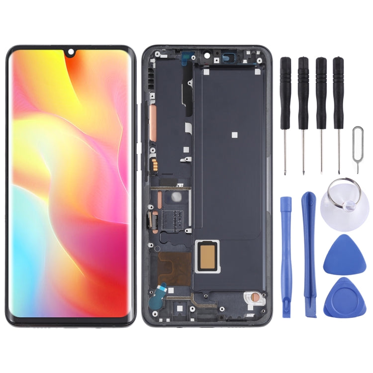 AMOLED LCD Screen for Xiaomi Mi Note 10 Lite M2002F4LG Digitizer Full Assembly with Frame(Black) - free shipping - PMC TechLife - Order now!