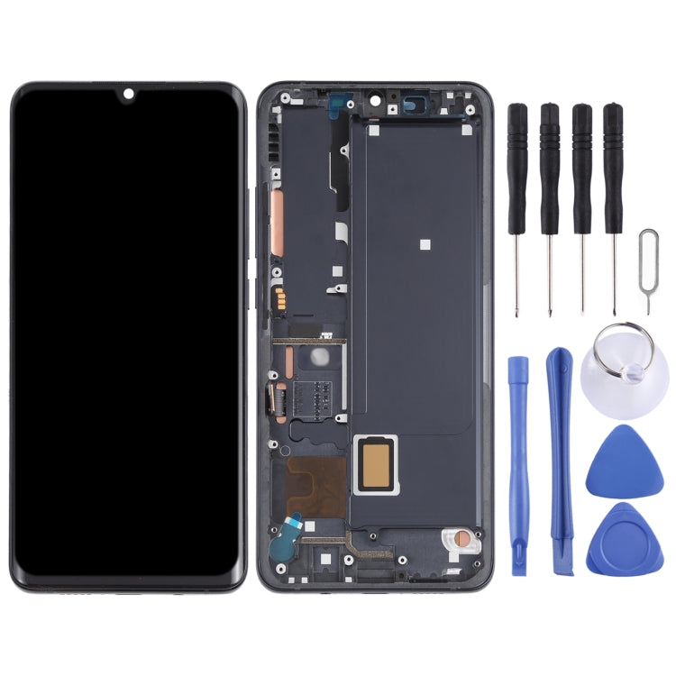 AMOLED LCD Screen for Xiaomi Mi Note 10 Lite M2002F4LG Digitizer Full Assembly with Frame(Black) - free shipping - PMC TechLife - Order now!