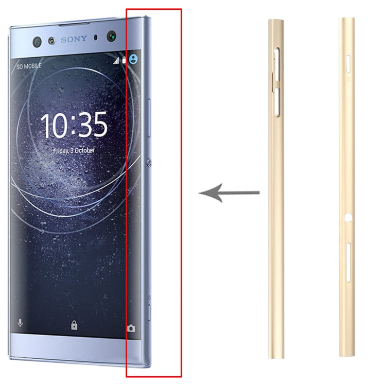 1 Pair Metal Side Part Sidebar For Sony Xperia XA2 Ultra (Gold) - Frame Bezel Plate by PMC TechLife | Online Shopping South Africa | PMC TechLife