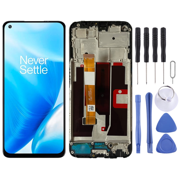 For OnePlus Nord N200 5G DE2118 Digitizer Full Assembly with Frame OEM LCD Screen (Black) - free shipping - PMC TechLife - Order now!