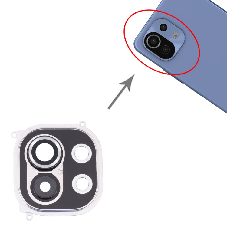 Back Camera Lens Frame for Xiaomi Mi 11 M2011K2C, M2011K2G (Silver) - free shipping - PMC TechLife - Order now!