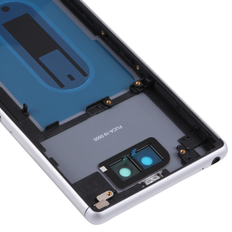 For Sony Xperia 8 Battery Back Cover with Middle Frame & Camera Lens Cover(Silver) - Back Cover by PMC TechLife | Online Shopping South Africa | PMC TechLife
