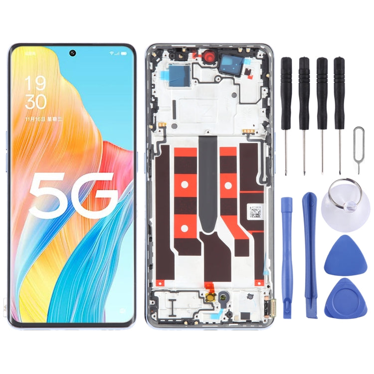 Original LCD Screen For OPPO A1 Pro Digitizer Full Assembly with Frame (Blue) - free shipping - PMC TechLife - Order now!
