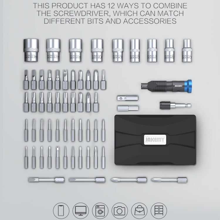 JAKEMY JM-6125 60 in 1 Professional Screwdriver Set - free shipping - PMC TechLife - Order now!
