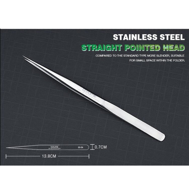 BAKU BA-i6-SS-sa Stainless Steel Straight Tweezers - Tweezers by BAKU | Online Shopping South Africa | PMC Jewellery