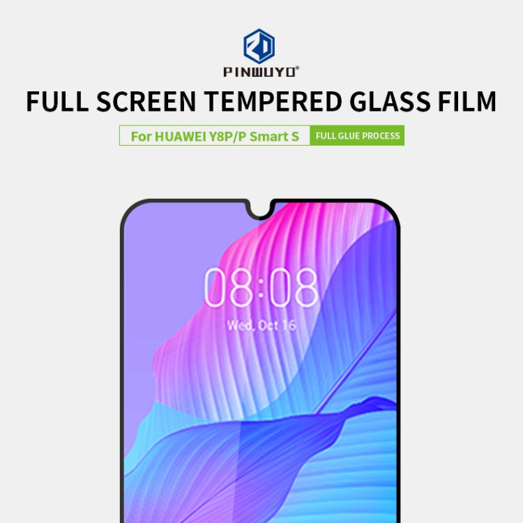 For Huawei Y8P / P smart S PINWUYO 9H 2.5D Full Screen Tempered Glass Film(Black) - Huawei Tempered Glass by PINWUYO | Online Shopping South Africa | PMC Jewellery | Buy Now Pay Later Mobicred