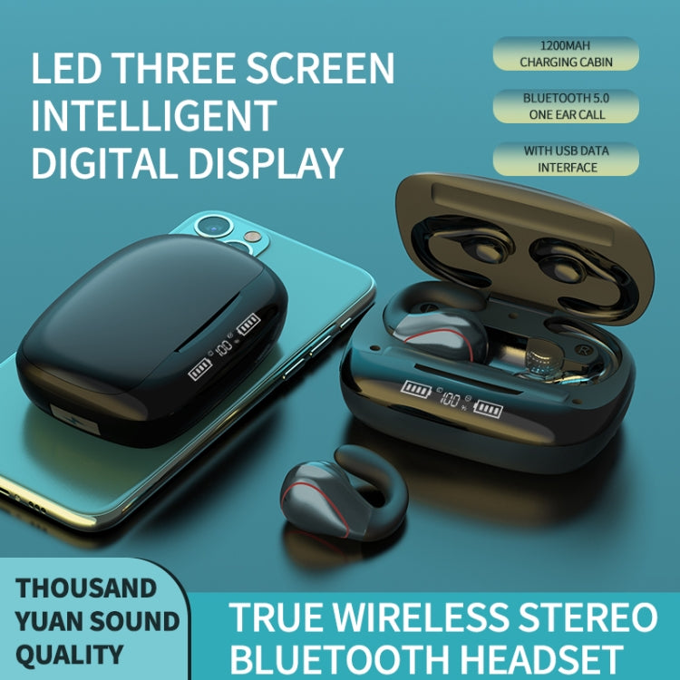 T20 TWS Bluetooth 5.0 Touch Wireless Bluetooth Earphone with Three LED Battery Display & Charging Box, Support Call & Voice Assistant(Black) - TWS Earphone by PMC TechLife | Online Shopping South Africa | PMC TechLife